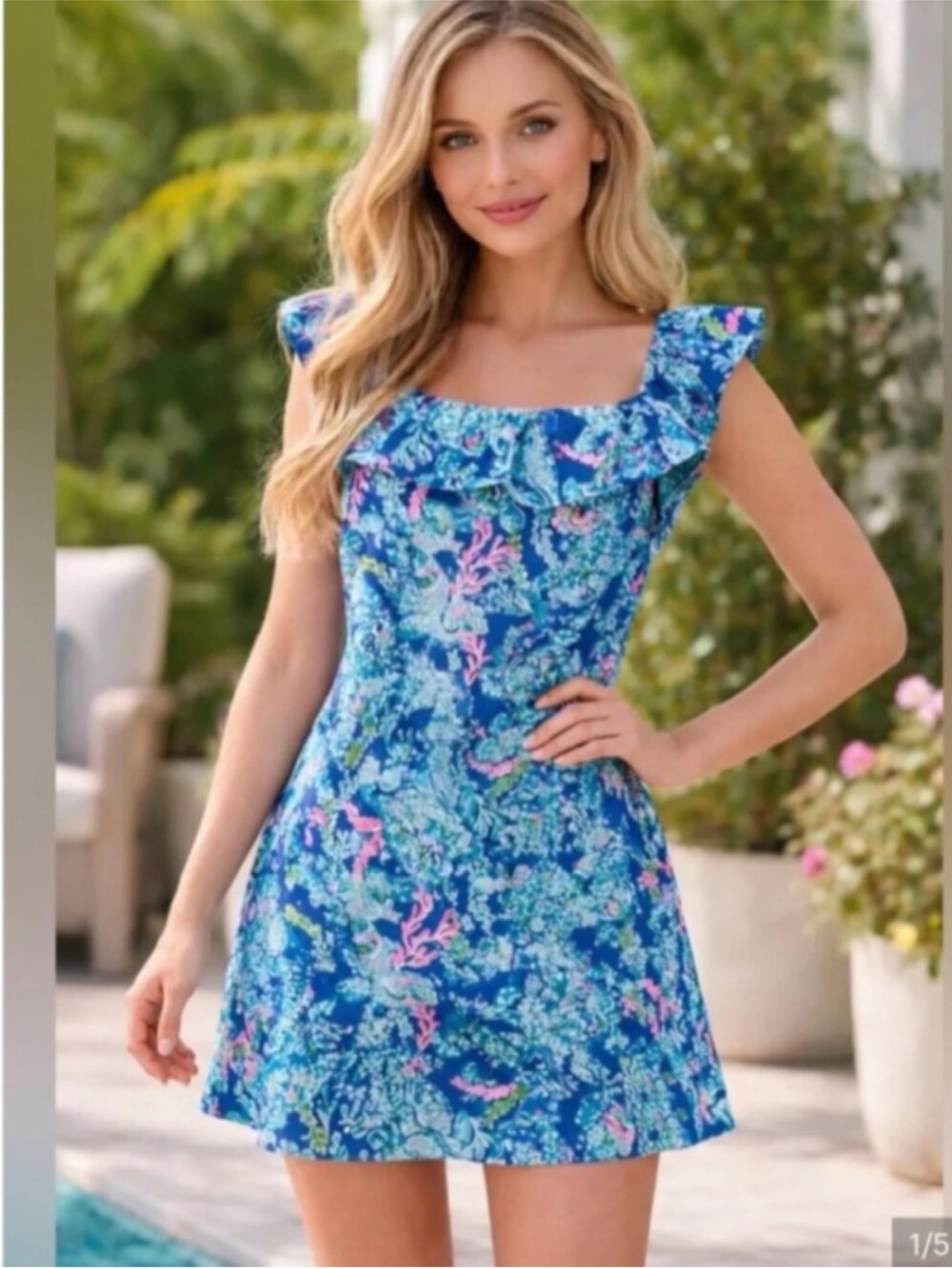 Lilly Pulitzer Zoya Ruffle Romper Turtle Villa NWT Size 6